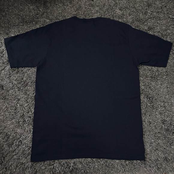 Vintage Champion Suede Logo Navy Blue T Shirt - Picture 6 of 7